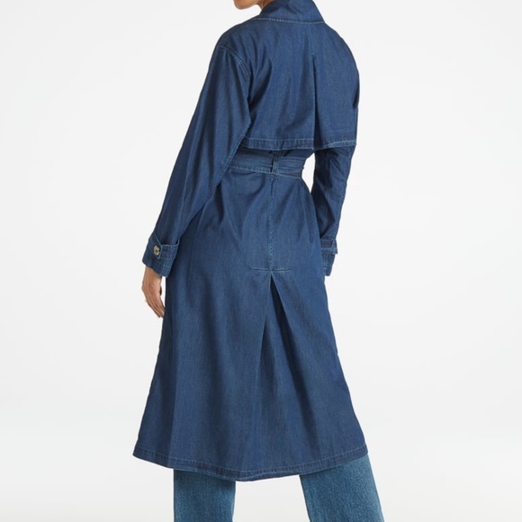 NWT Denim Trench Coat - XS - Picture 2 of 2